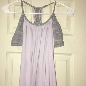 light gray & purple athletic lululemon top